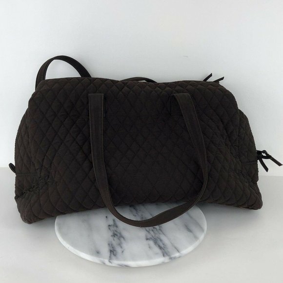 VERA BRADLEY Quilted Espresso XL Tote Weekender Carry On Bag & Laptop Briefcase - Picture 4 of 12